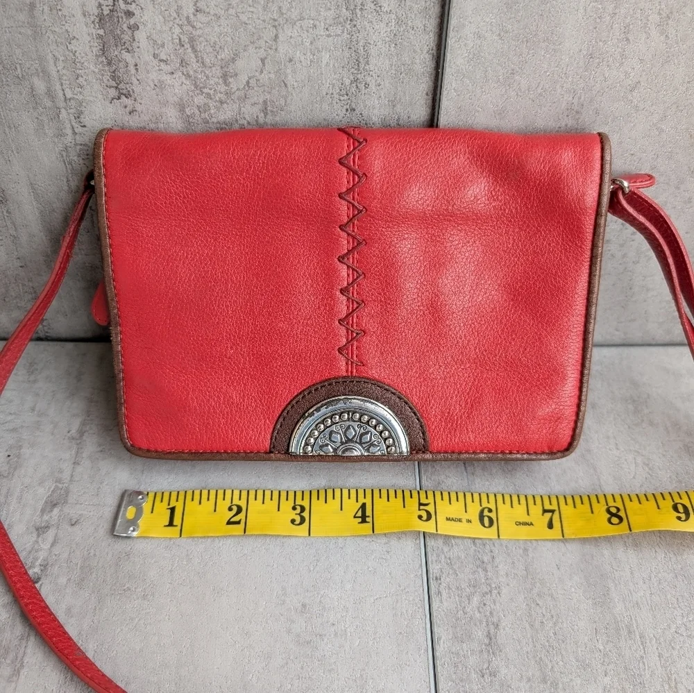 Brighton African Stories Shiloh Sunset Organizer Wallet Crossbody Purse Orange